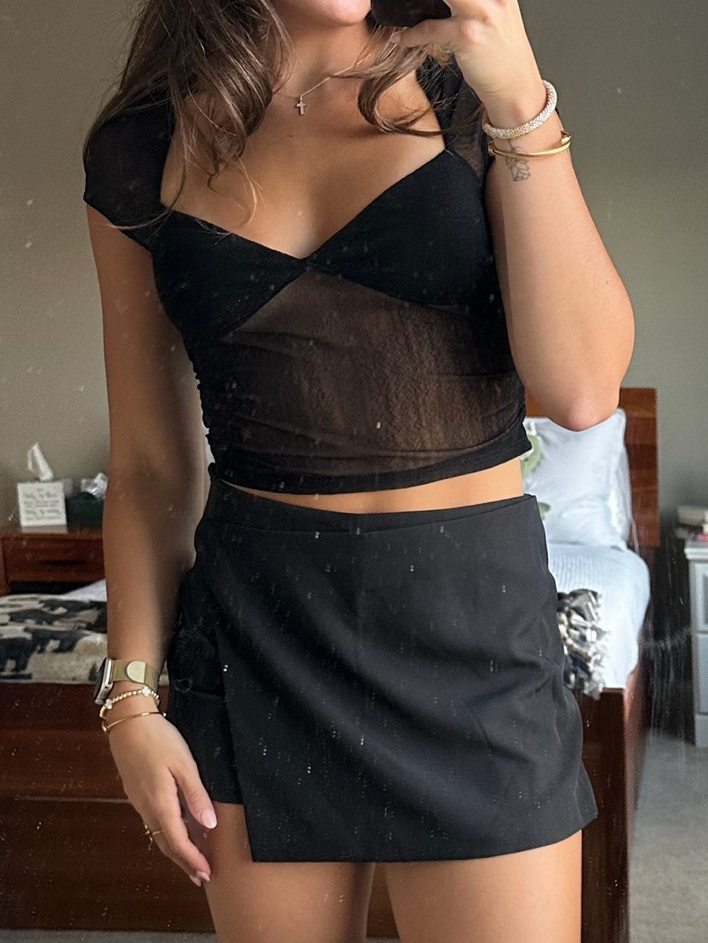 Black Mesh Top